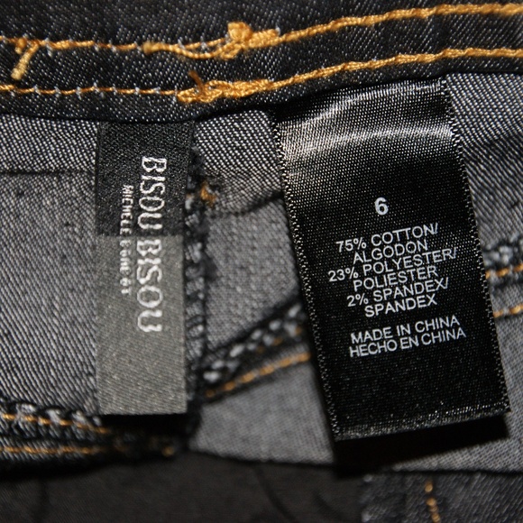 BISOU Dark Wash Denim Rocker Mermaid Maxi Skirt 6 - Picture 4 of 5